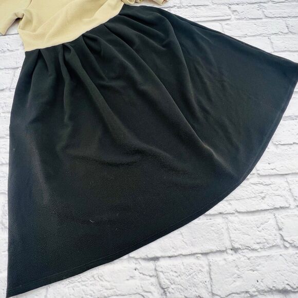 NOT FOR SALE LulaRoe Amelia Dress Women's Medium Tan/Black Colorblock Pockets - Picture 5 of 9